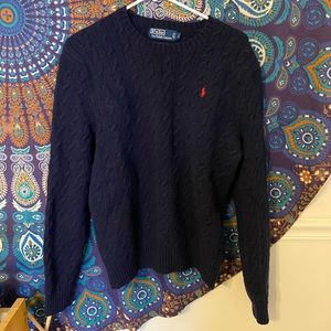 navy blue polo by ralph lauren sweater (size large)